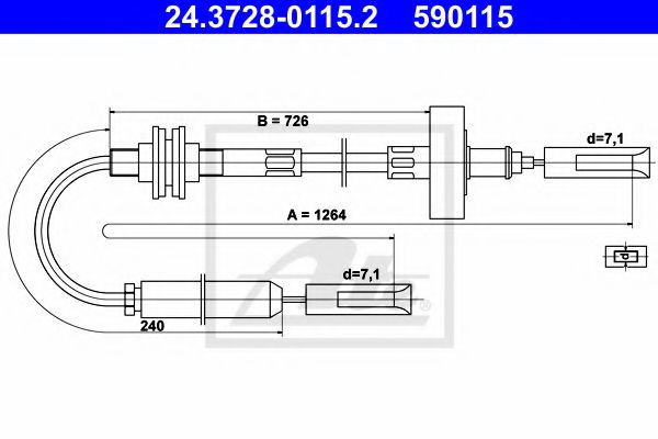 въжен механизъм, задействане на съединителя 24.3728-0115.2