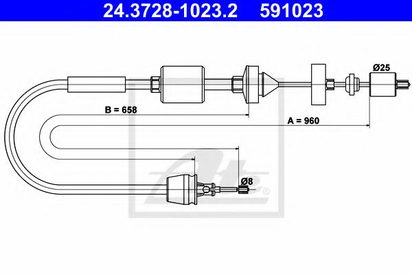въжен механизъм, задействане на съединителя 24.3728-1023.2