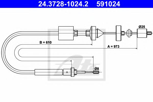 въжен механизъм, задействане на съединителя 24.3728-1024.2