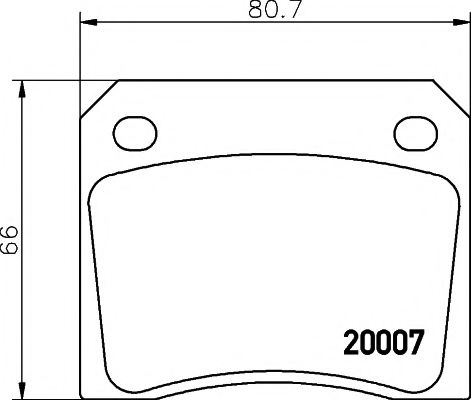 комплект спирачно феродо, дискови спирачки 2000702