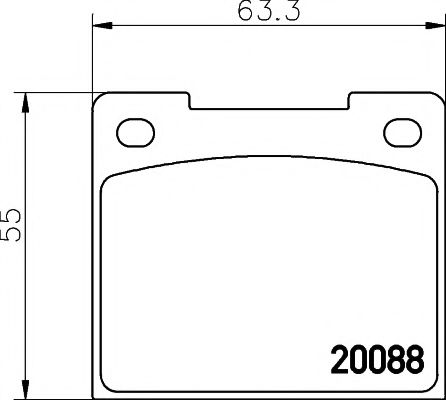 комплект спирачно феродо, дискови спирачки 2008802