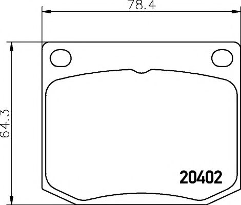 комплект спирачно феродо, дискови спирачки 2040201