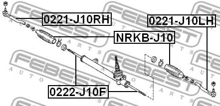аксиален шарнирен накрайник, напречна кормилна щанга 0222-J10F