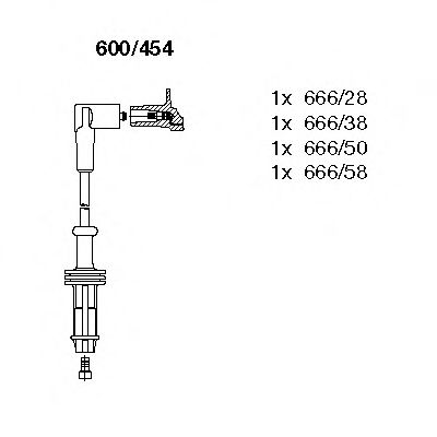 комплект запалителеи кабели 600/454