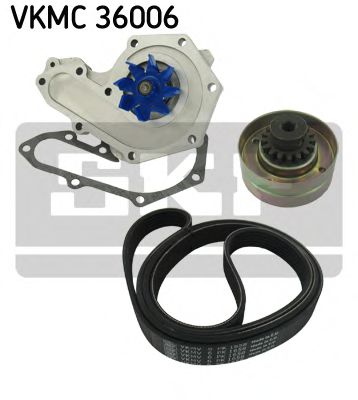 водна помпа + комплект пистови ремъци клиновидно оребряване VKMC 36006