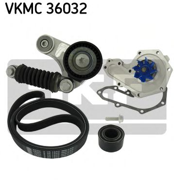 водна помпа + комплект пистови ремъци клиновидно оребряване VKMC 36032