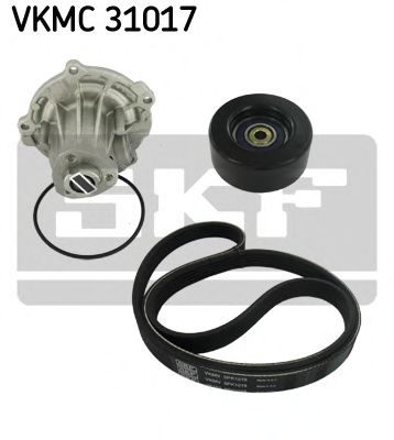 водна помпа + комплект пистови ремъци клиновидно оребряване VKMC 31017