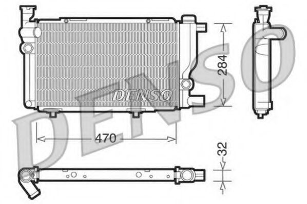 радиатор, охлаждане на двигателя DRM21013