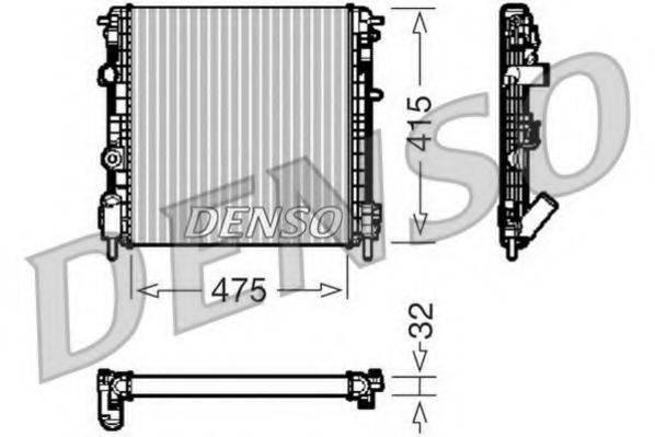 радиатор, охлаждане на двигателя DRM23014