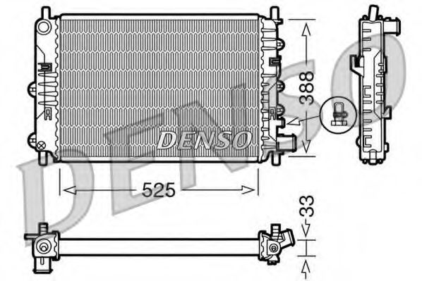 радиатор, охлаждане на двигателя DRM10025