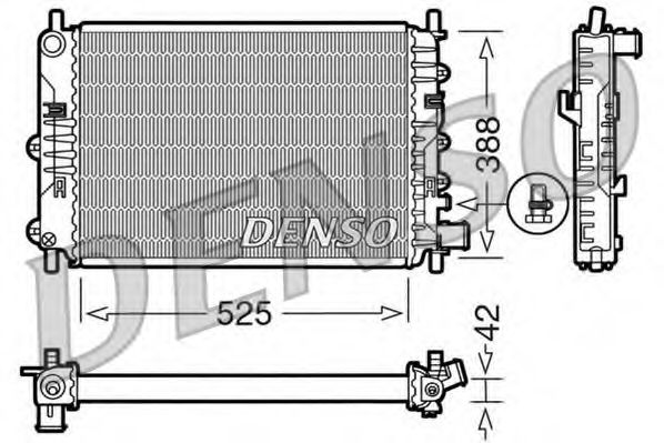 радиатор, охлаждане на двигателя DRM10026