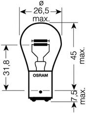 крушка с нагреваема жичка, стоп светлини/габарити 7225-02B