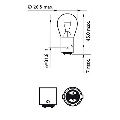 крушка с нагреваема жичка, стоп светлини/габарити 12594CP
